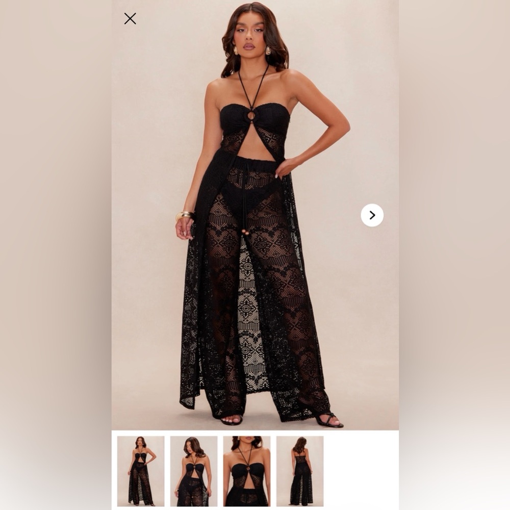 Fashion Nova Black Lace Jumpsuit